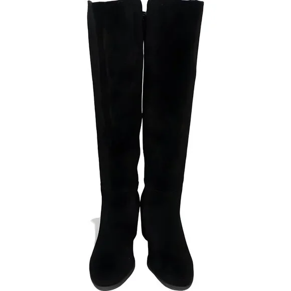 Lucky Brand Women's Black Suede Wide-Calf Boots 7.5M - Fast Shipping - Picture 5 of 6